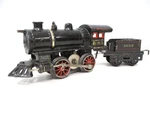Bing Cast Iron Elec Steam Loco, 1012 Tin Tender Prewar Germany Gauge X8156. Fixed Price $139.00.